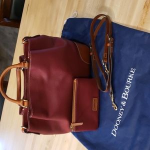 Dooney & Bourke Large Saffiano Satchel with Zip wallet.